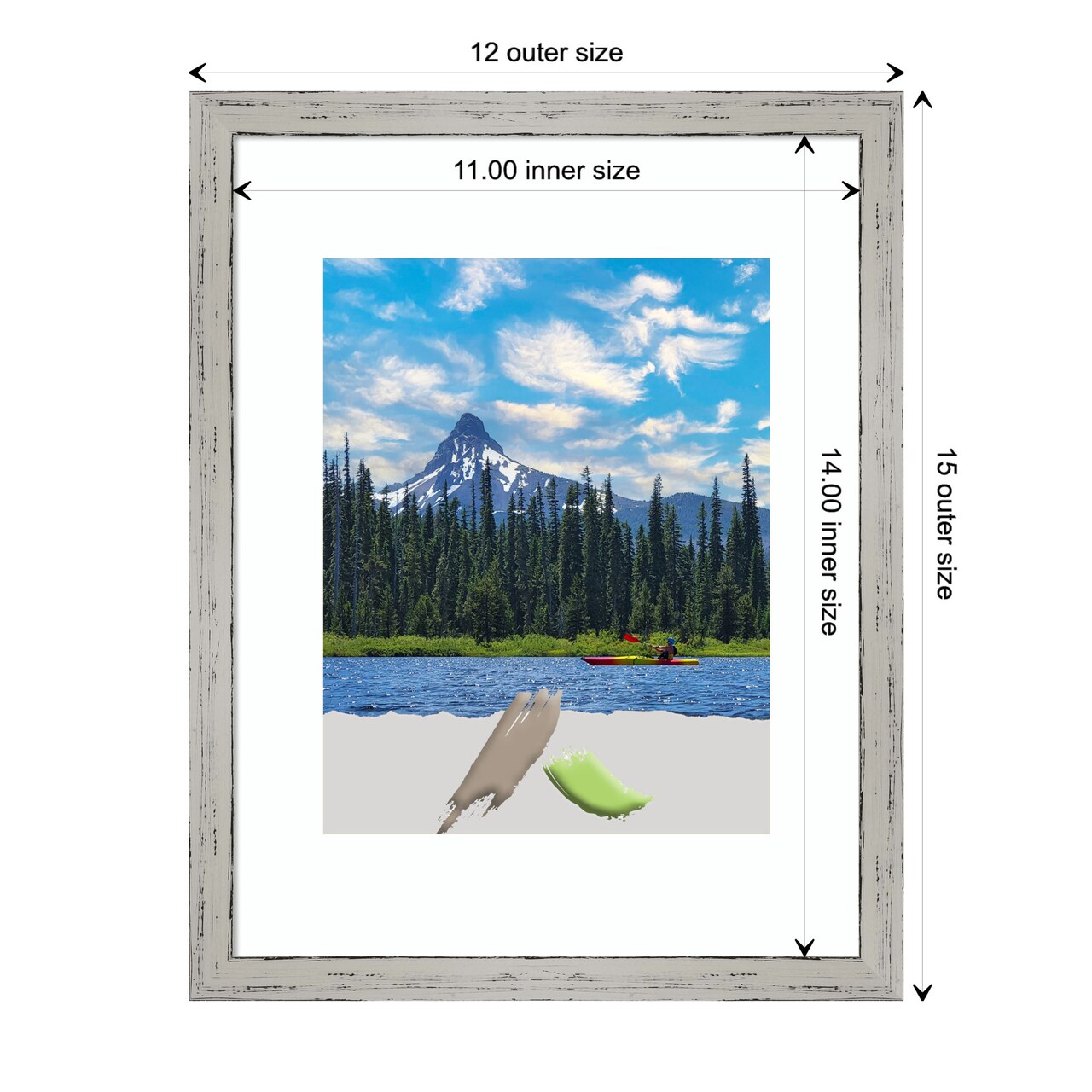 Shiplap White Narrow Wood Picture Frame, Photo Frame, Art Frame